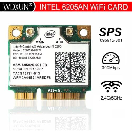 Intel 6205 62205ANHMW 802.11a/b/g/n 2.4G/5.0Ghz Wireless Mini PCI-E Card SPS 695915-001 For HP EliteBook 8470p 8770W