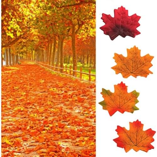 50/100Pcs Artificial Leaf Fake Autumn Maple Leaf Fadeless Dried Flowers Leaf Home Wall Wedding Party Decoration Accessories