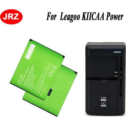 JRZ LOT=2PCS+Charger BT-591 Battery For Leagoo KIICAA Power Phone Battery 4000mAh Hight Capacity 3.85V Replacement Batteries