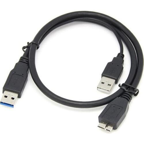 0.5m USB 3.0 Mobile Hard Disk Data Cable AM Male To Micro B Male Port Double Head Y Type Up To 5 Gbps Data Transmission Cable