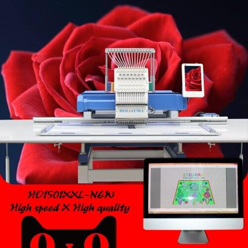 Single head computerized embroidery machine with 15 needles and 500*1200mm embroidery area