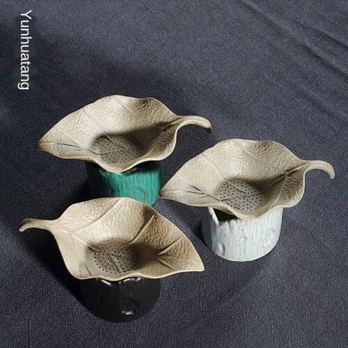 Creative Leaf Stump Filter Pu'er Tea Kung Fu Tea Set Tea Leaf Tao Pinhole Filter Vintage Tea Strainer Tea Infusers TeaSet Siteel