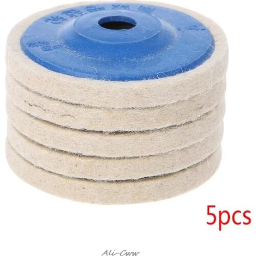 5Pcs 4'' Round Polishing Wheel Felt Wool Buffing Polishers Pad Buffer Disc Tools