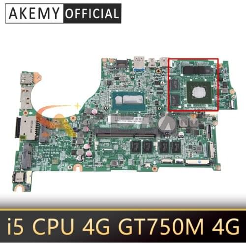 For Acer V5-473 V5-473G V5-573 V5-573G Laptop Motherboard DAZRQMB18F0 With Intel i5 CPU 4G-RAM GT750M 4G-GPU 100% Fully Tested