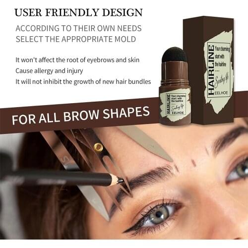 One Step Eyebrow Stamp Shaping Kit Professional Eye Brow Gel Stamp Makeup Kit with 24 Reusable Eyebrow Stencils Eyebrow Brushes