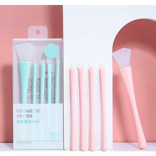 5Pcs/Set Silicone Makeup Brushes Set Eye Shadow Eyeliner Blending Mask Adjusting Stick Homemade Mask Mud Brush Makeup Tools