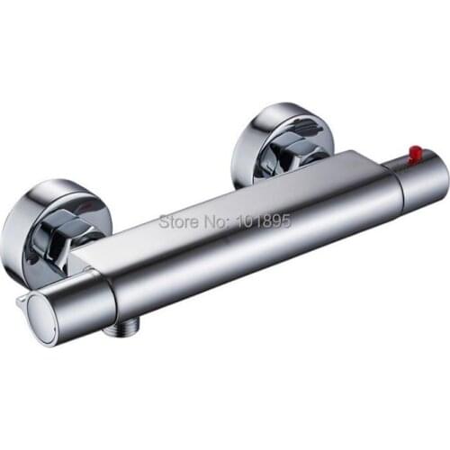 Wall Mounted Chrome Plated Brass Material Thermostatic Shower Mixer