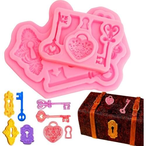 New Key Frame Silicone Mould Cupcake Topper Fondant Cake Decorating Tools Candy Clay Chocolate Cooking Moulds