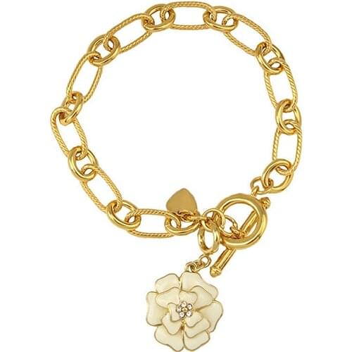 New Hand-painted Enamel Glaze Flower Pendant Jewelry European and American Fashion Personality and Creative Style Bracelet