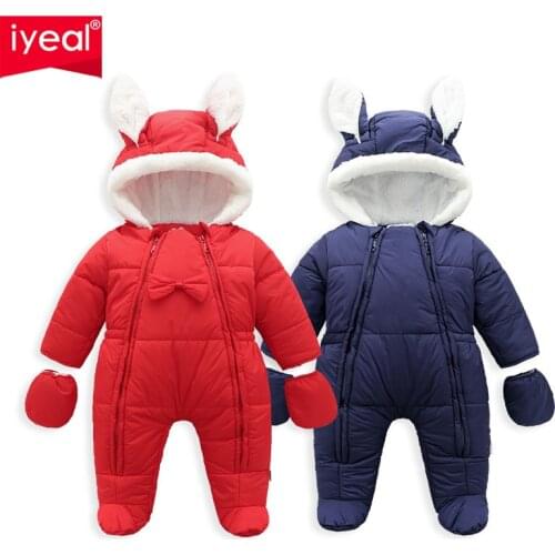 IYEAL Newest Warm Baby Rompers Winter Baby Clothing for Newborn Fleece Velvet Infant Overalls Boy Girl Clothes Toddler Jumpsuits
