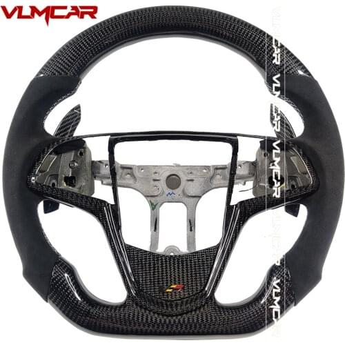 Custom Carbon Fiber Steering Wheel With LED For Cadillac CTS XTS SRX ATS CT6 Racing Wheel Convertible