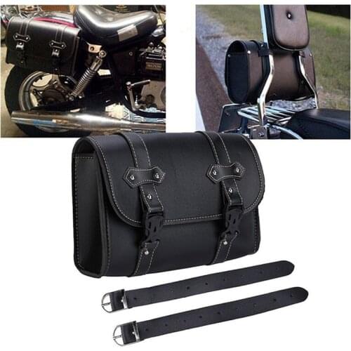 Universal Motorcycle Saddlebag Model Side PU Leather Luggage Saddle bag Storage Tool Pouch