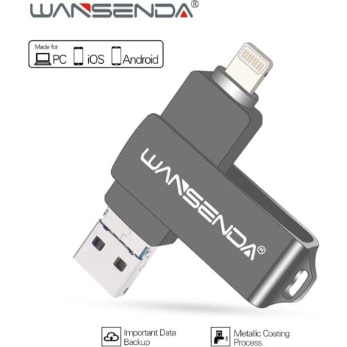 WANSENDA OTG Usb Flash Drive Rotation Pen Drive 8GB 16GB 32GB 64GB 128GB Flash Disk USB 3.0 Memory Stick Pendrive for Mobile