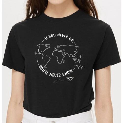 Funny If You Never Go You'll Never Know New Arrival Summer 100%Cotton Funny T Shirt Vacation Shirt Travel Shirts Vacay Shirt
