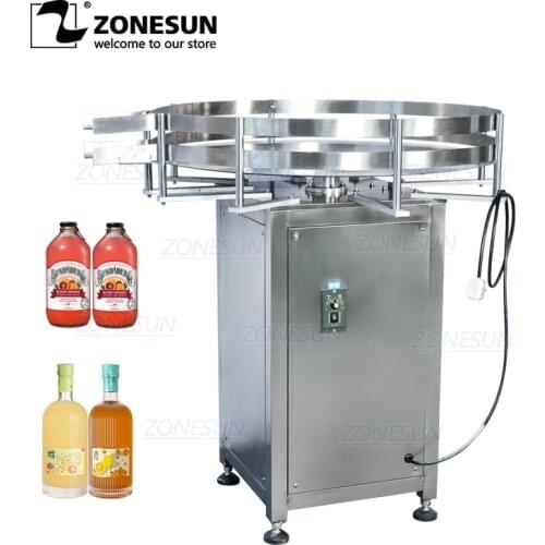 ZONESUN Automatic Rotary Round Plastic Glass Bottle Jar Collecting Food Packaging Sorting Turntable Machine for Production Line
