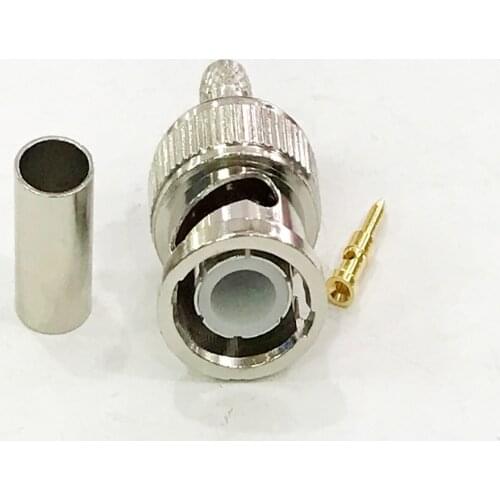 10pcs BNC Male Plug Crimp Adapter for RG58 LMR195 RG400 RG142 RF Coaxia Cable Connector