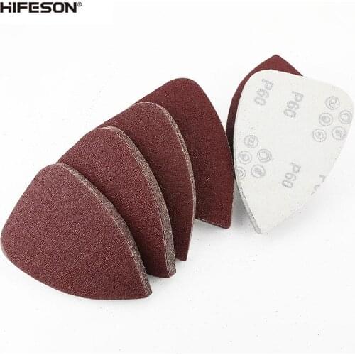 20Pcs/Set Self-adhesive Sandpaper Triangle Sander Sand Paper Hook Loop Sandpaper Disc Abrasive Tools For Polishing Grit 60-120