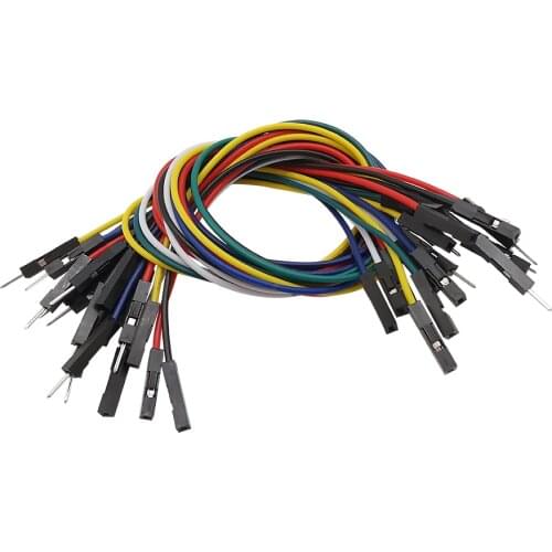 20Pcs/lot 25CM DIY Electronic Kit Breadboard Jumper Wire Cable for Arduino 1P-1Pin 2.54mm Male Female Jumper Wires Connector