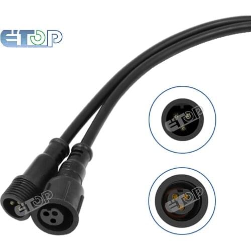 3 Core BLACK Waterproof pigtail,20cm/30cm/50cm long each;male and female;male connectors diameter:13.5mm/18.5mm outdoor Ip68