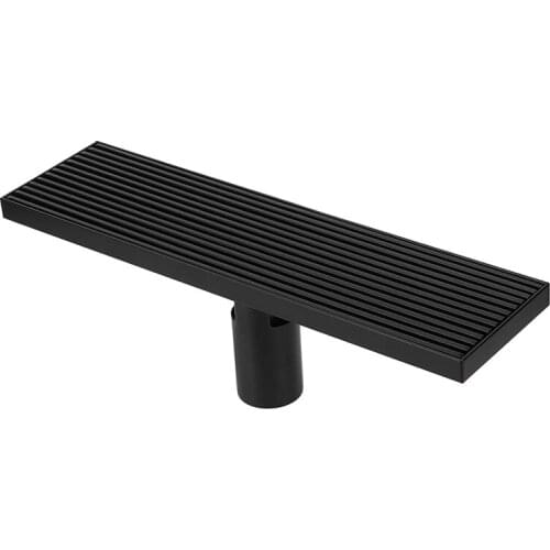 304 Stainless Steel Floor Drain Linear Shower Floor Drain Black Floor Drain with Rectangular Grille Cover Removable