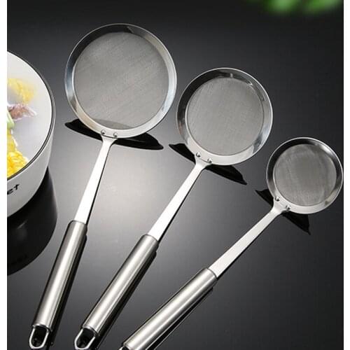 6 Pack Skimmer Spoon, Stainless Steel Hot Pot Strainer Fine Mesh Food Strainer Grease Strainer 3 Sizes