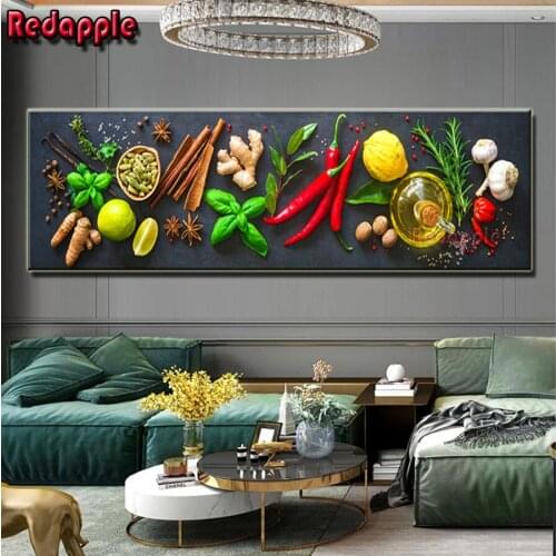 Diamond painting cross stitch Peppers Vegetables Fruits diamond embroidery full square round drill mosaic Fashion Kitchen Decor