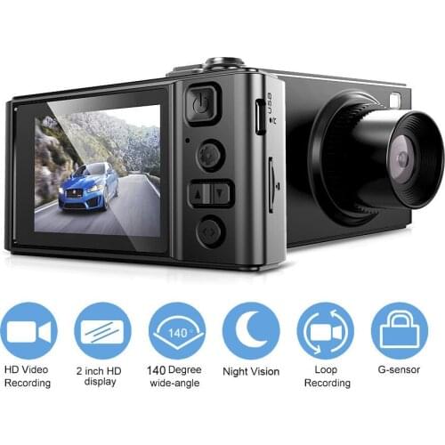 Car Driving Recorder Car DVR Dash Camera FHD 1080P 2.0" Cycle Recording Night Vision Wide Angle Dashcam Video Recorder Registrar