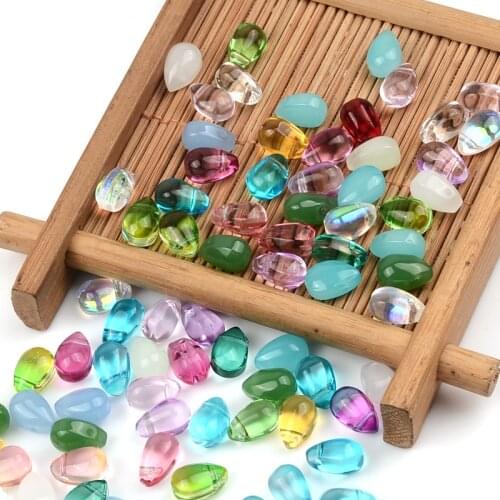 Water Drop Shape Loose Beads Glass Beads Flank Hole Lampwork beads For Diy Or Handmade Necklace Jewelry With Bead Accessories