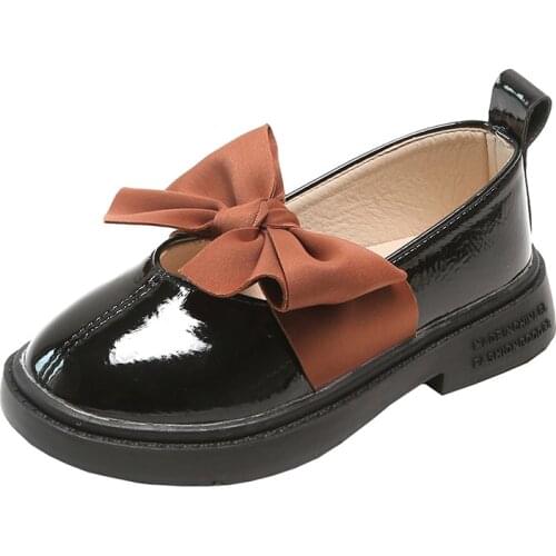 Skoex Kids Flats Shoes Girls Adorable Bows Princess Shoes Fashion Solid Ballerina Slip-on Children Girl Wedding Party Dress Shoe