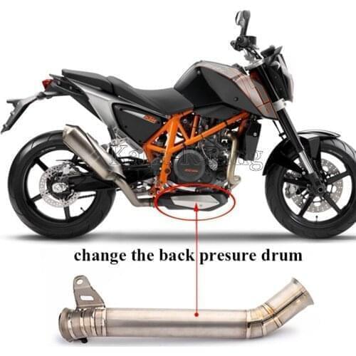 DUKE690 Motorcycle Exhaust Titanium Alloy Pipe Mid link Pipe Middle Tube Slip-On back Pressure System For KTM Duke 690 2012-2017
