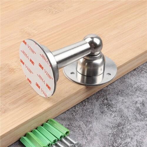 Stainless steel door stopper free installation door stop glue door stop wall suction strong magnetic
