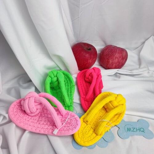 Cotton Rope Puppy Fidget Toy Slippers Candy Color Shoes Shape Dog Accessories Small And Medium-Sized Pet Dog Training Toys