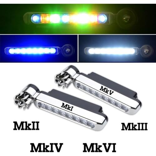 2PCS Wind Powered Car Running Lights 8LED Rotation Fan Daylight For Volkswagen VW Golf 8 7 6 4 5 MK2 MK3 MK4 MK5 MK6 MK7 MK8