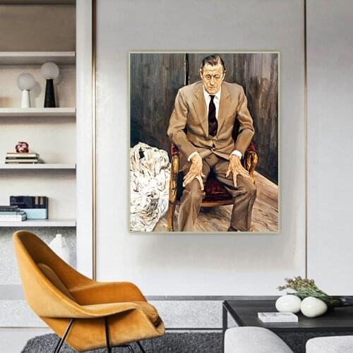 Man in a Chair by Lucian Freud Canvas Art Oil Painting Artwork Aesthetic Decorative Picture Wall Hanging Decor Home Decoration