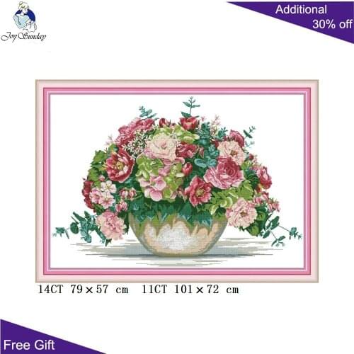 Joy Sunday Hydrangea Bouquet Cross Stitch H811 14CT 11CT Stamped and Counted Home Decor Hydrangea Bouquet Cross Stitch Kits