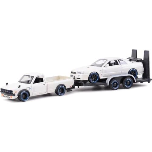 Maisto 1:24 1973 Datsun 620 Pick-UP & Skyline R34 GT-R Static Die Cast Vehicles Collectible Model Sports Car Toys