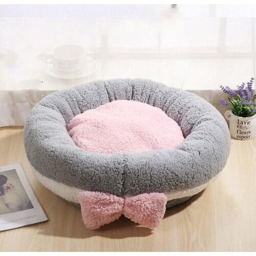Pet Dog Bed, Soft Removable and Washable Pet Mat Dog House Dot Small Pet Animal Small Dog Bed