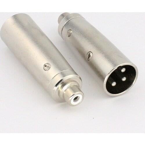 Metal XLR Male to RCA Female XLR conversion plug connector 1pcs