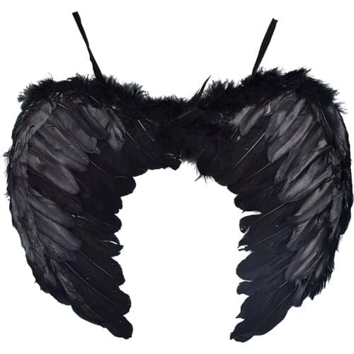 Lovely Angel Wings Kids Feather Angel Costume Wings Girls Children White Black Party Supply For Childrens Birthday Gift