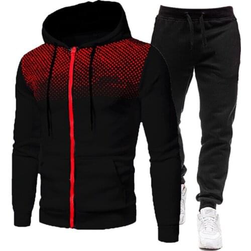 Men Casual Sets 2021 Spring Autumn New Brand Jogger Tracksuit Zipper Hoodies Pants 2PC Sets Mens Sportswear Sport Suit Clothing