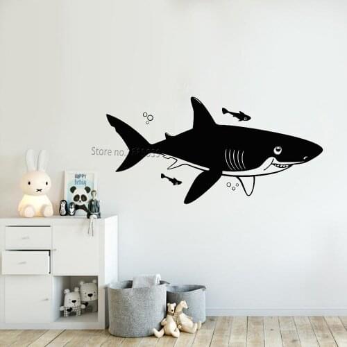 Shark Kids Room Wall Decals Art Vinyl Wall Stickers Home Decor Wallpapers Cute Wall Decoration Ocean Animals Removable New LC919
