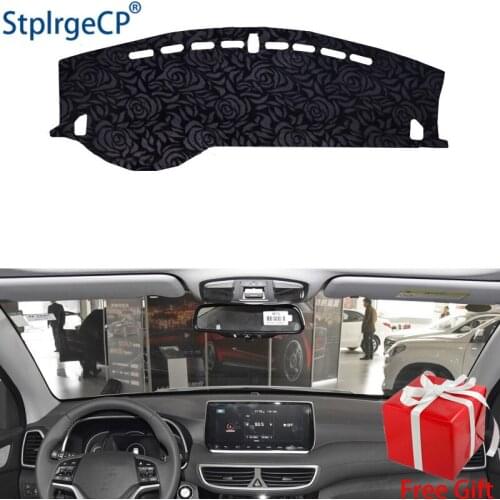 Latest Rose Pattern Non-slip Car Dashboard Cover Dash Mat Pad DashMat ANti-UV Car Sticker for Hyundai Tucson 2019 Car Styling