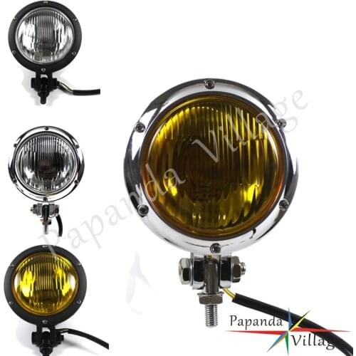 Retro H4 Motorcycle Custom Headlight Front 4.5" Headlamp Universal For Harley Yamaha Kawasaki Chopper Cruiser Cafe Racer Bobber