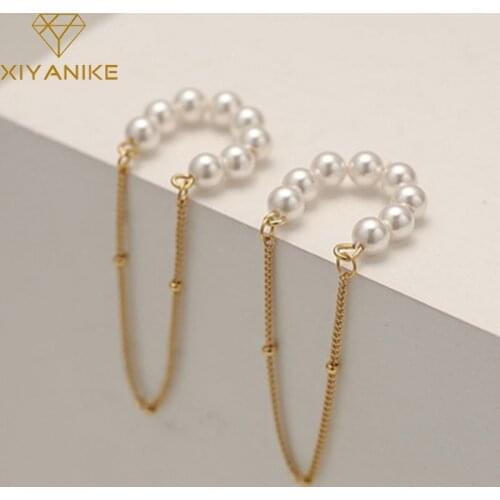 XIYANIKE Pearl Tassel 925 Sterling Silver Earrings Unique Design Sweet Romantic High Jewelry Couple Gift Boucle Oreille Femm