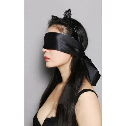 Silk Blinder BDSM Bondage Eye Mask Satin Sex Cover Sleep Band Soft Tie Blindfold Erotic Slave Restraint Belt Sex Bondage Sex Toy