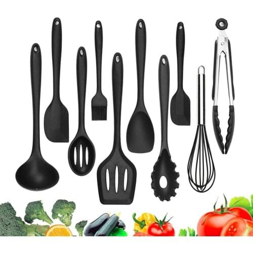 Silicone Heat Resistant Non-Stick Cooking Utensils Baking Tools Leakage Shovel Spoon Spatula Cookware Kitchen Cooking Tools Set