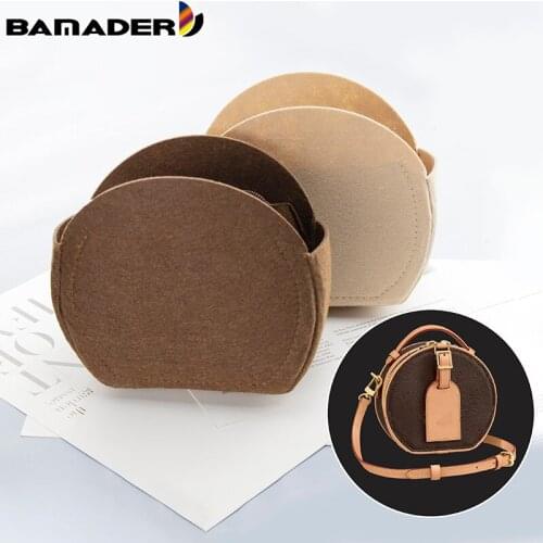 BAMADER Bag in Bag Felt Cloth Cosmetic Bag Round liner Suitable For Round Handbag Purse Organizer Makeup Case Storage Insert Bag