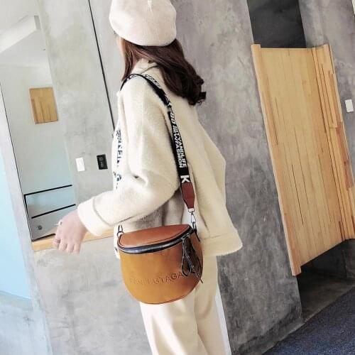 Womens' Pouch Solid Color Soft PU Leather Semicircle Crossbody Bag 2021 Fashion Simple Small Bag For Women Shoulder Saddle Bags