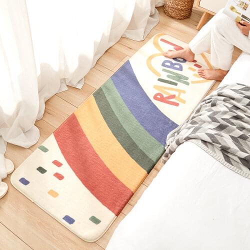 Super Dense Fluffy Home Long Rug Bedroom Bedside Mats Decorative Floor Mat Soft and Comfortable Absorbent Non-slip Door Mat
