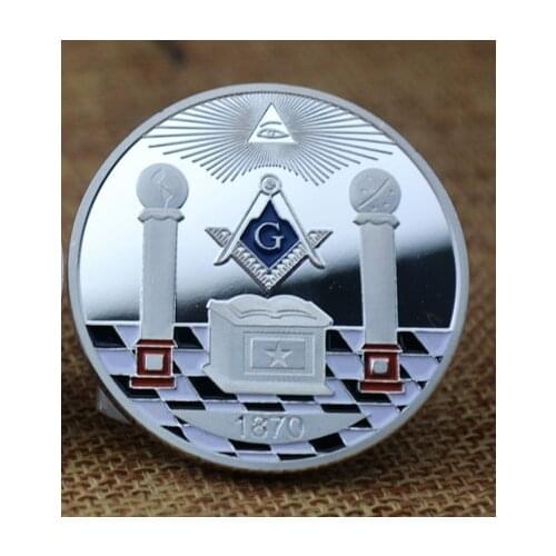 Freemason Souvenir Coins Collectibles Replica Metal USA Masons US Masonic Silver Coin Drop Shipping